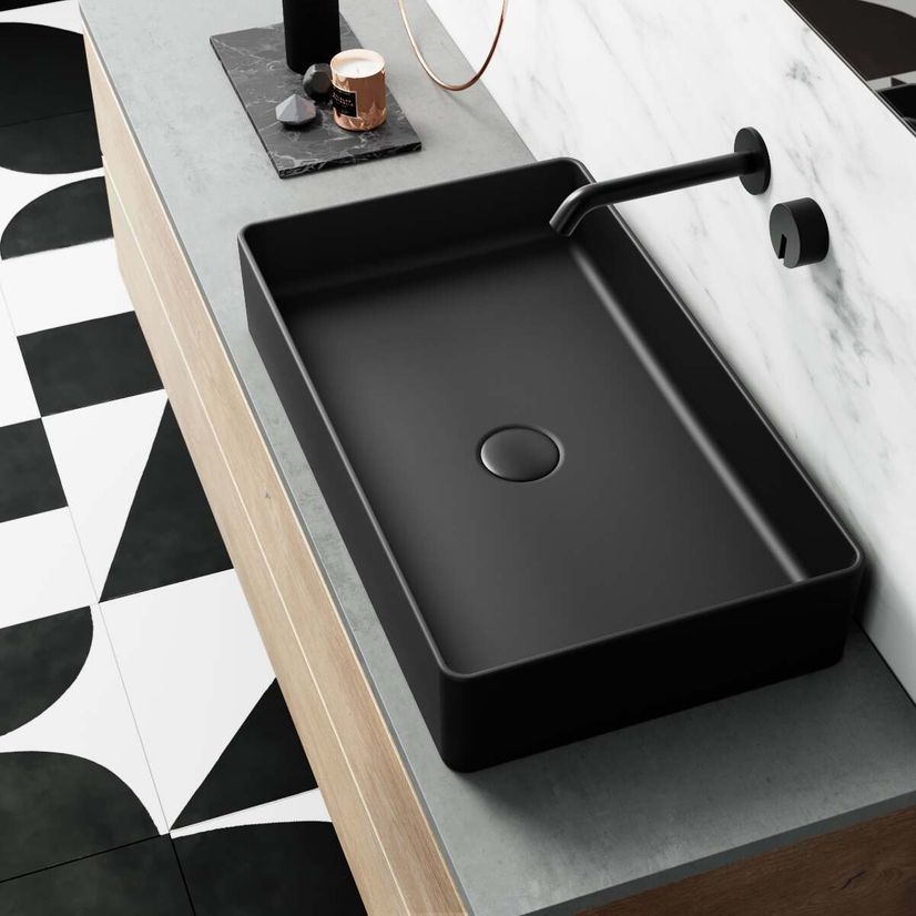 Stainless Steel Wash Basin Countertop Table top Bathroom Sink Washbasin Over Counter for Bathroom Resturent Living room Luxury Matt Black