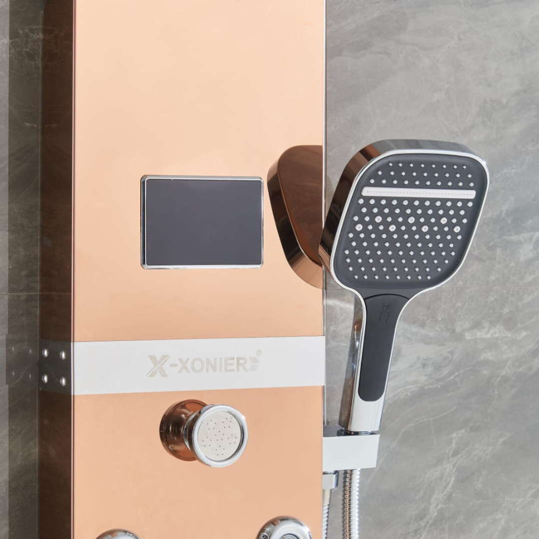X-Xonier Smart Thermostatic Shower Panel – 8-in-1 Spa System with Rainfall (8004)