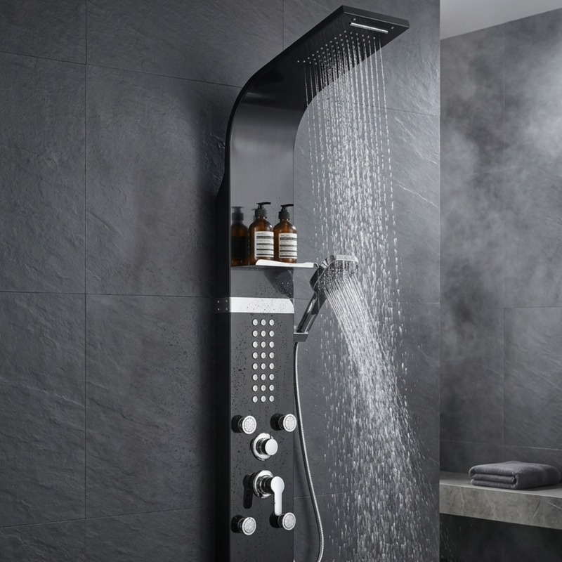X-Xonier 304 Grade Stainless Steel Shower Panel with 6 modes | Hot & Cold Mixer (9001)
