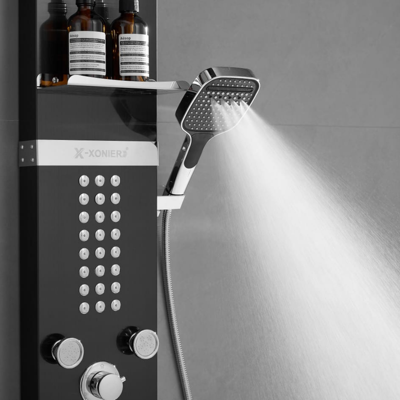 X-Xonier 304 Grade Stainless Steel Shower Panel with 6 modes | Hot & Cold Mixer (9001)