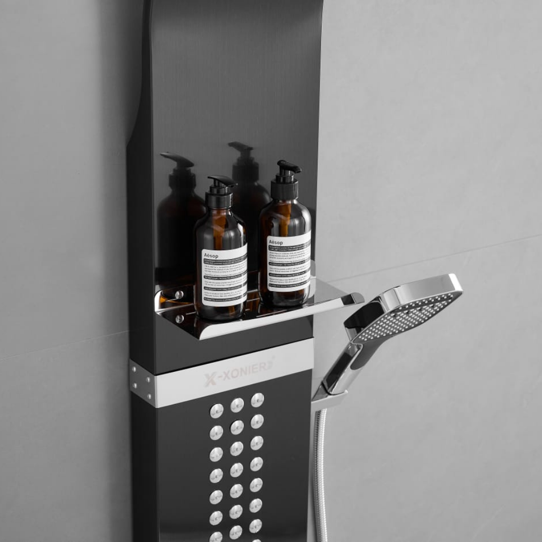X-Xonier 304 Grade Stainless Steel Shower Panel with 6 modes | Hot & Cold Mixer (9001)