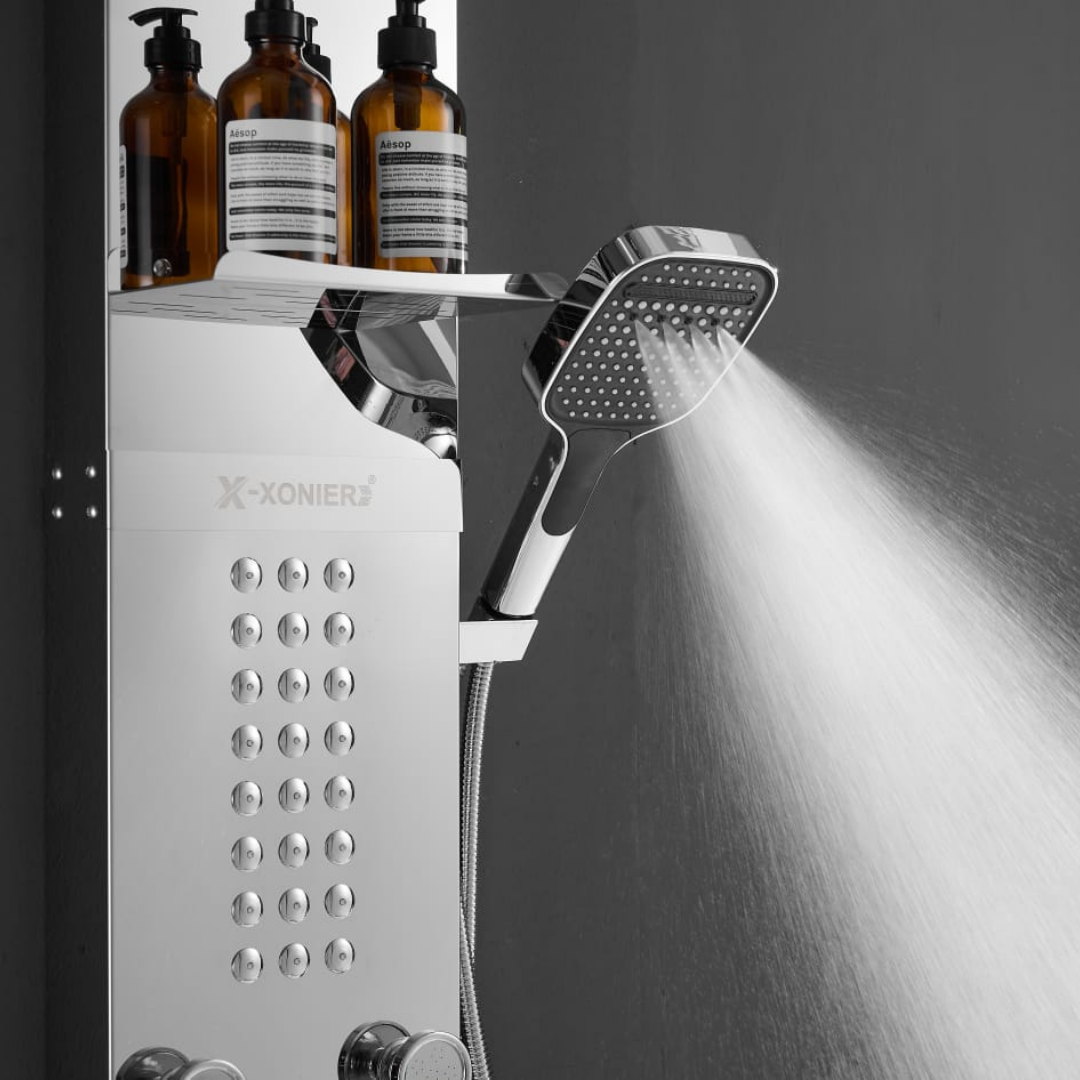 X-Xonier 304 Grade Stainless Steel Shower Panel with 6 modes | Hot & Cold Mixer (9001)
