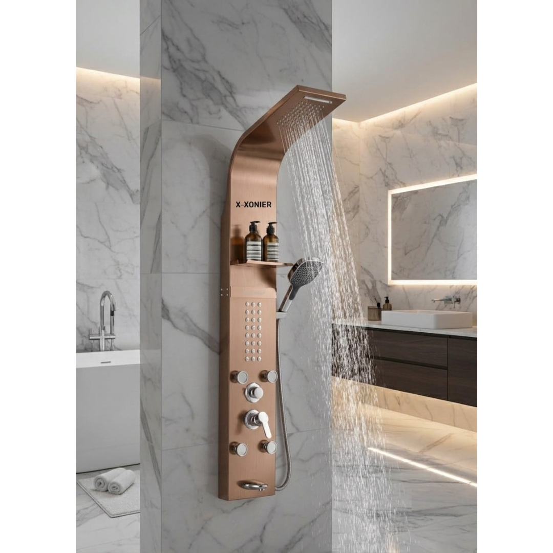 X-Xonier 304 Grade Stainless Steel Shower Panel with 6 modes | Hot & Cold Mixer (9001)