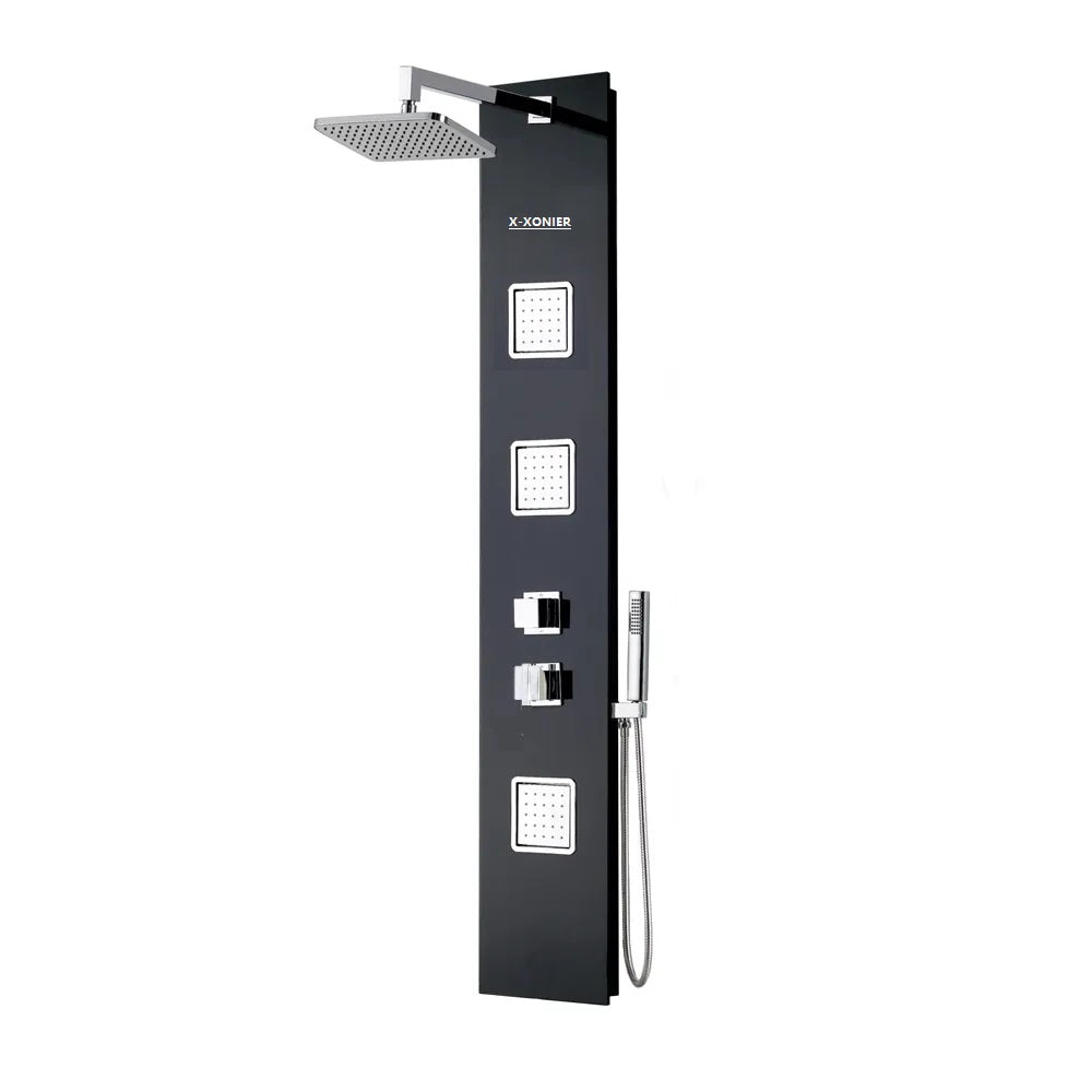 SUS 304 Stainless Steel Thermostatic Shower Panel – Multi-Function Rainfall, Waterfall & Body Jet System (8005)
