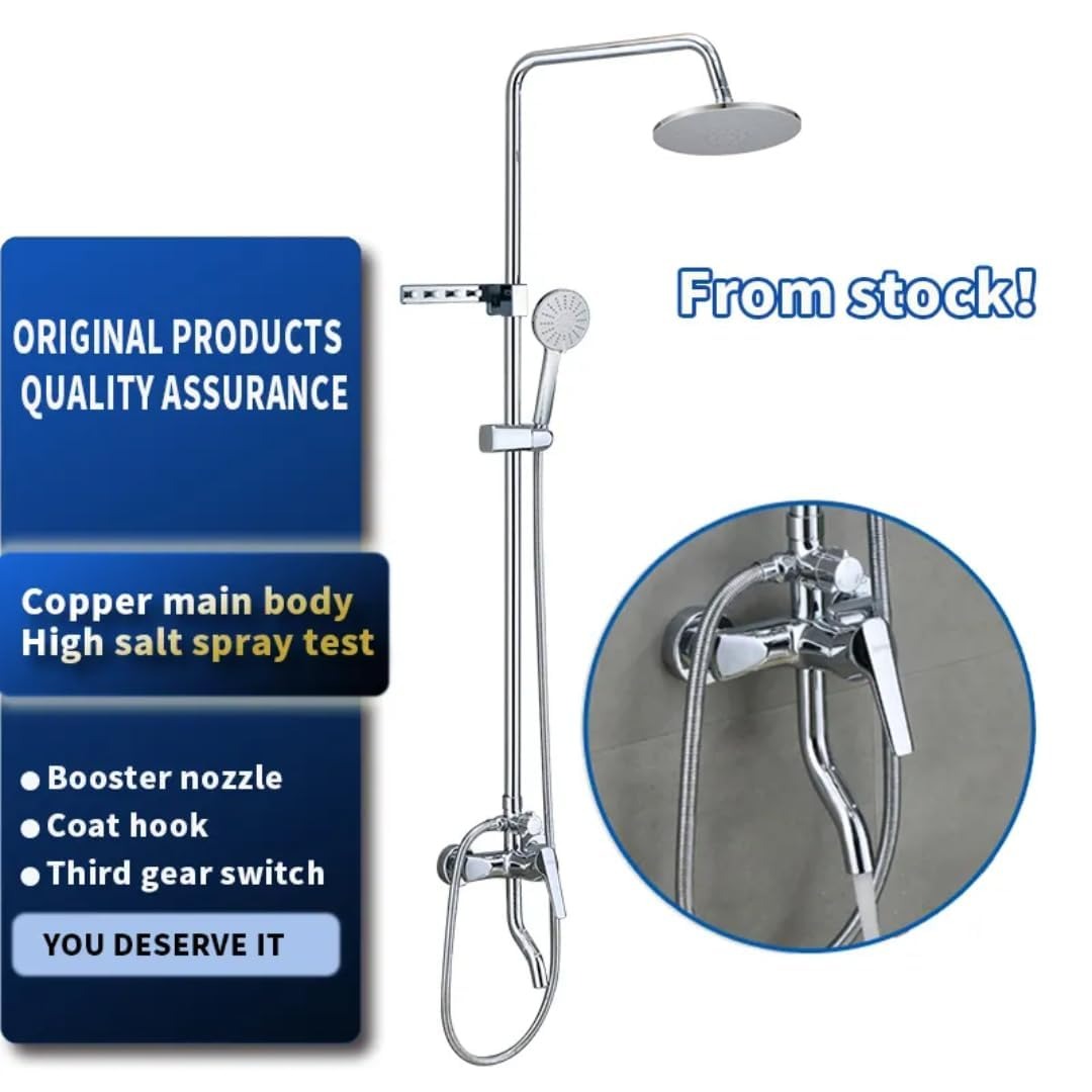 Luxury Shower System, 3-in-1, Dazzling Large Overhead RainFall and 3 Way Multifunction Hand Held shower (8011)