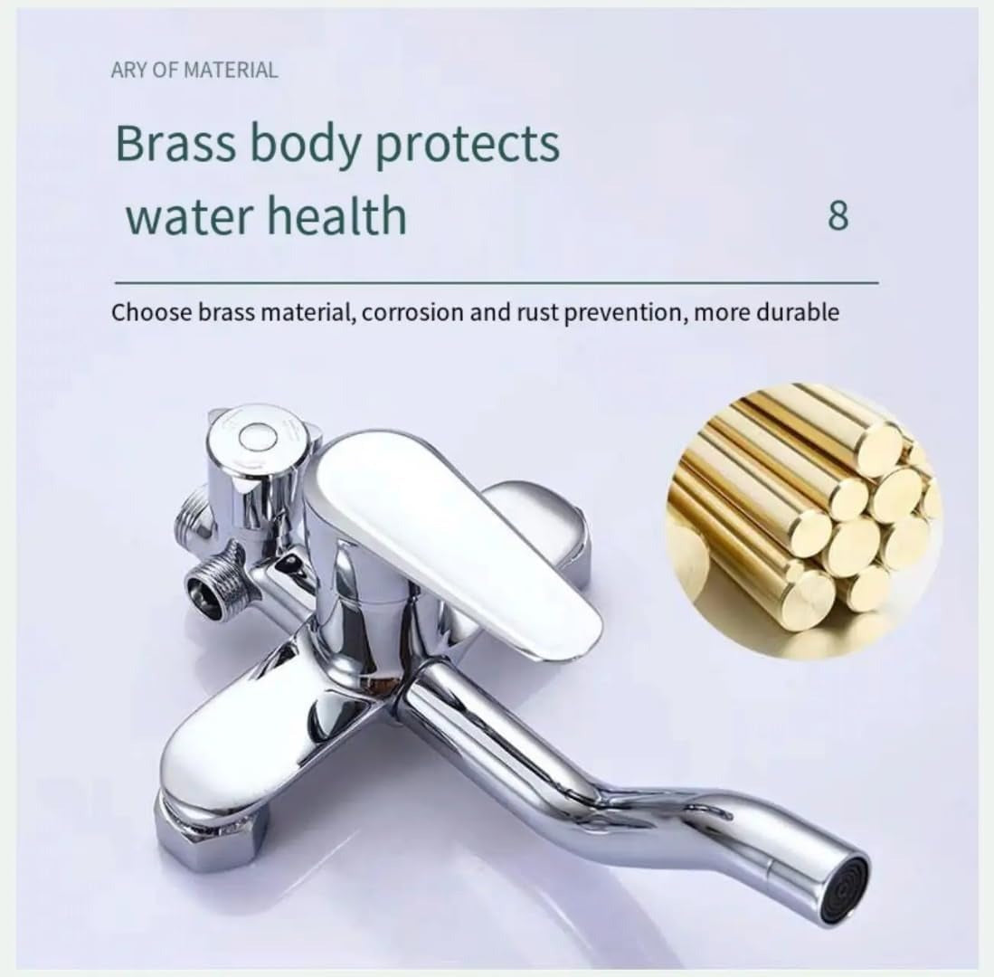 Luxury Shower System, 3-in-1, Dazzling Large Overhead RainFall and 3 Way Multifunction Hand Held shower (8011)