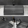 Stainless Steel Wash Basin Countertop Table top Bathroom Sink Washbasin Over Counter for Bathroom Resturent Living room Luxury Matt Black