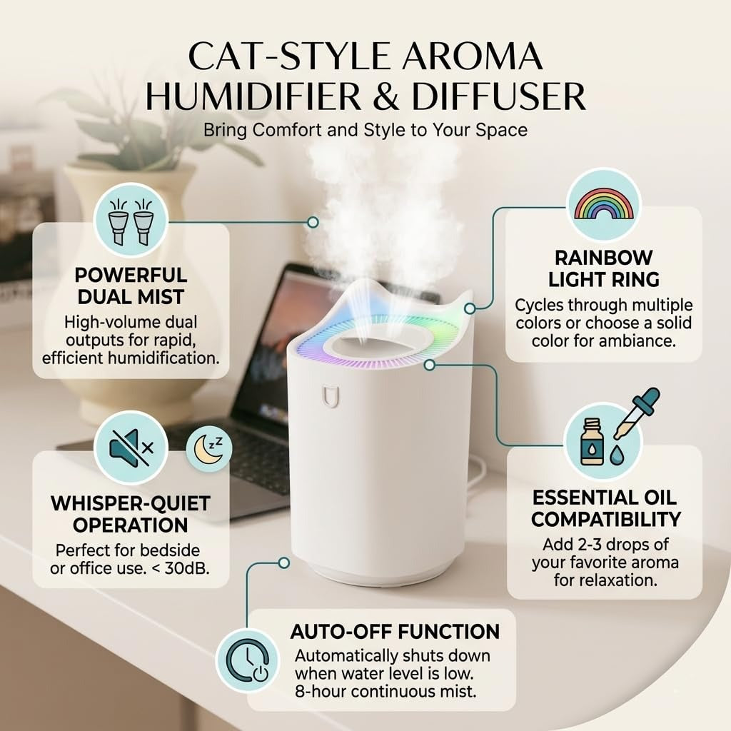 X-XONIER Breeze Cool Mist Ultrasonic Humidifier | 3L Capacity