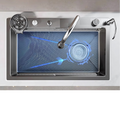 X-XONIER 304 SS Honeycomb Sink, Single Bowl, Pullout 3-Mode Tap, Cup Washer, Multipurpose, 30x20x9 (SN03 7 Sink)