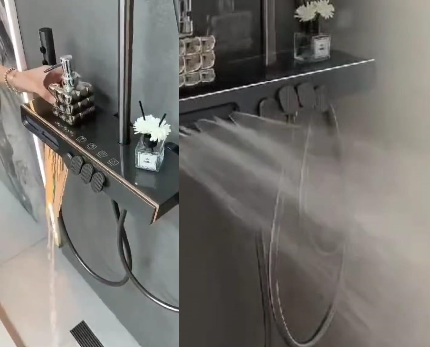 X-XONIER Luxury 5in1 Thermostatic Shower System,front Power Mist Spray,Large Overhead shower (8911)