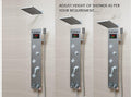 X-XONIER 304 SS Shower Panel 6-in-1 Tower, Rainfall, Waterfall, Massage Spray, Temp Display, Silver (8006 2 part)