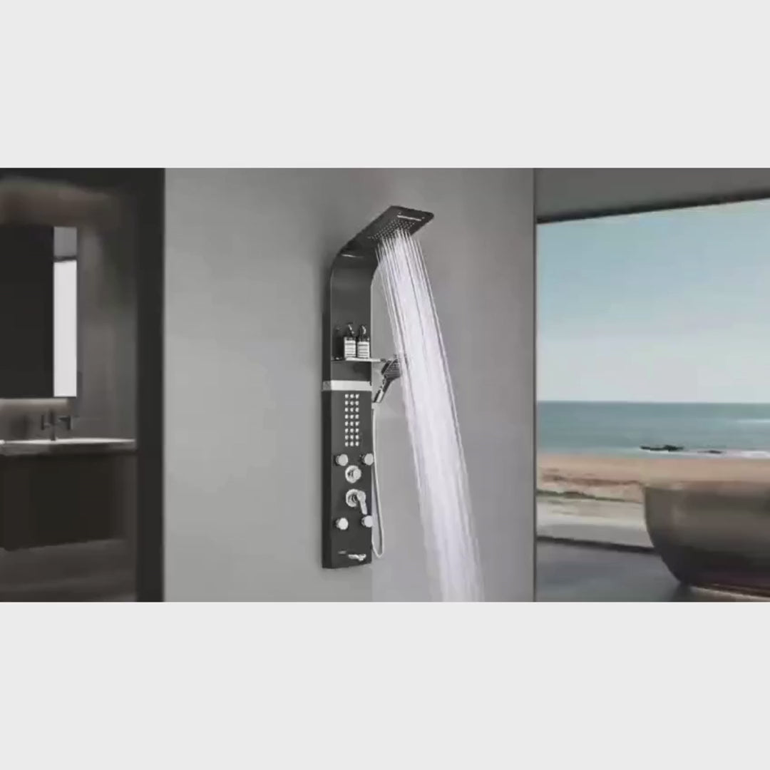 X-Xonier 304 Grade Stainless Steel Shower Panel with 6 modes | Hot & Cold Mixer (9001)