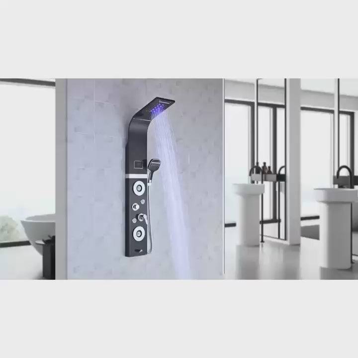 X-Xonier Stainless Steel 304 grade Shower Panel System with Rainfall & more (8001) | 7in1